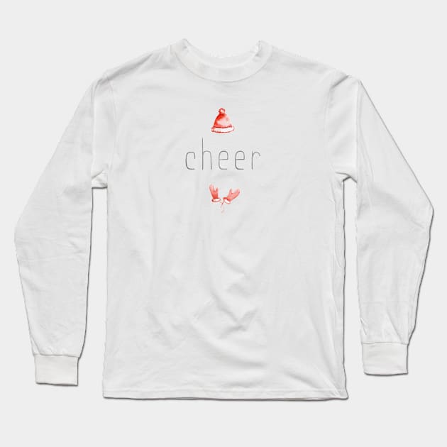 Holiday Merry Christmas Cheer Long Sleeve T-Shirt by Spindriftdesigns